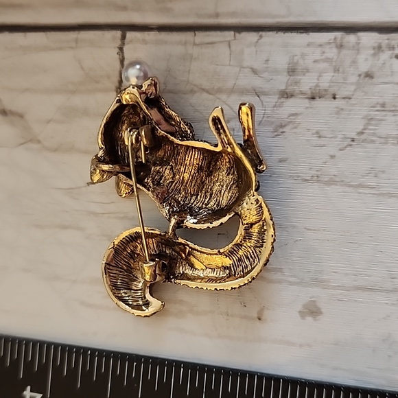 SQUIRREL necklace BROOCH combo Multicolor Simulated Gemstones BRG - Picture 4 of 6